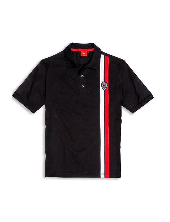 Short sleeve polo Ducati as "Historical" Black/white with red bands