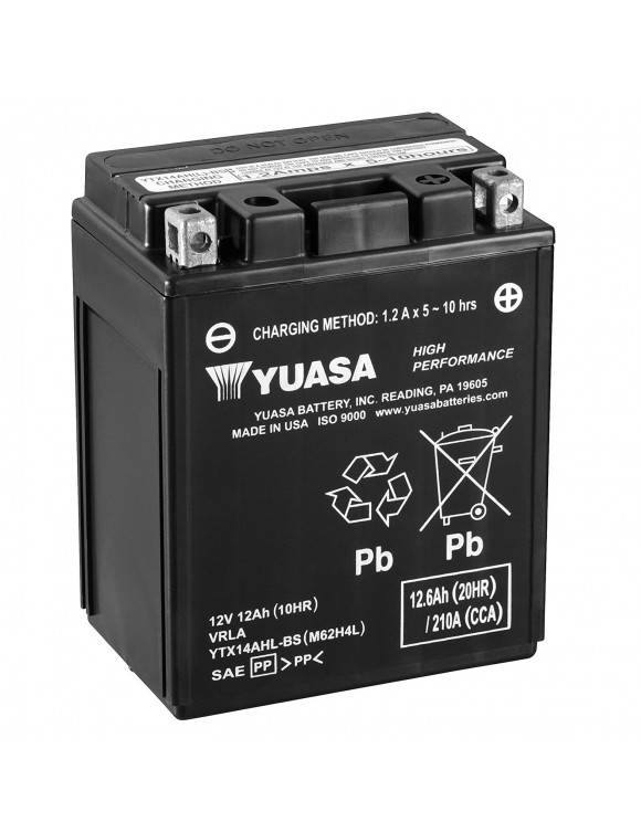 12V-12AH Yuasa Ytx14ahl-BS motorcycle battery with kit acid 065123