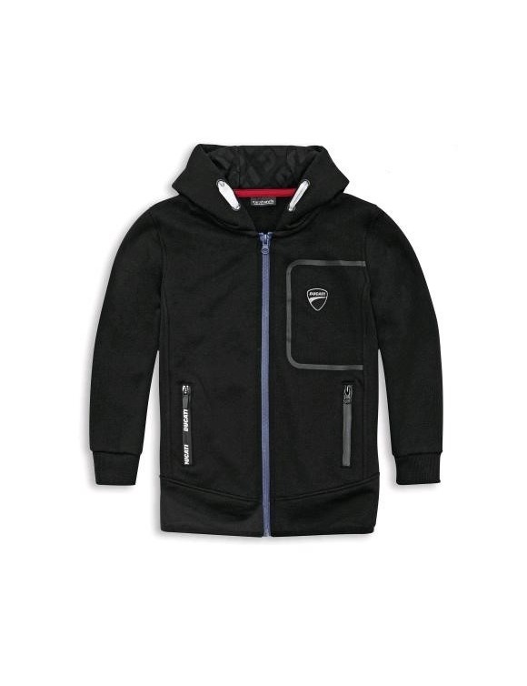Kid's full-zip sweatshirt with hoodie Ducati "Future Black Sarabande" 9877021