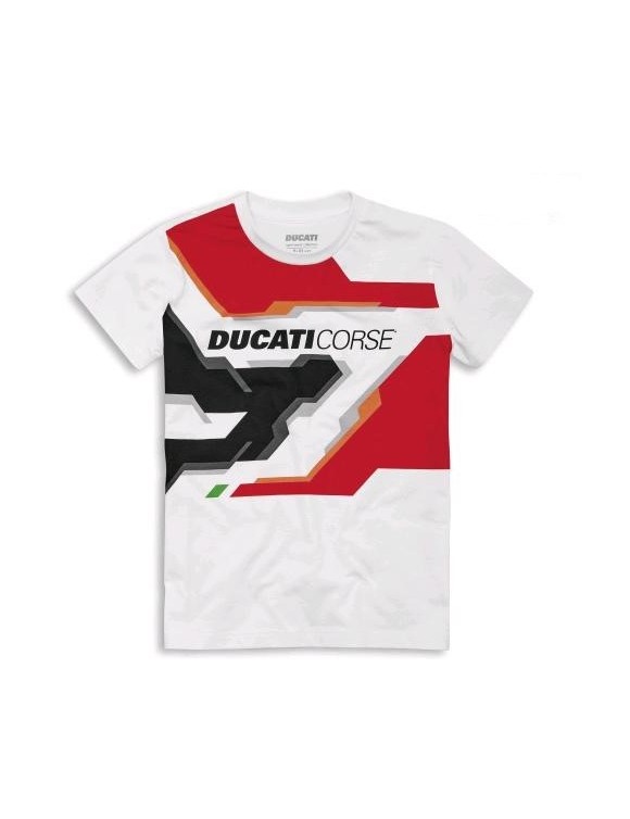 Cotton T-Shirt Ducati Corse "Racing Spirit" white 9877013