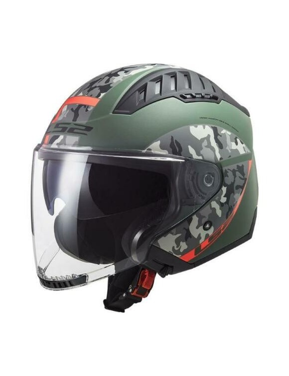 Casque motocycle à Jet HPTT LS2 600 Copter Croustillant Mitat Vert Orange
