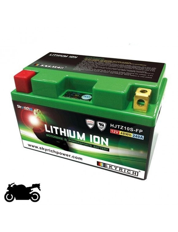 12V Lithium Motorcycle Battery,48Wh,240A HJTZ10S-FP Skyritch Ready to Use