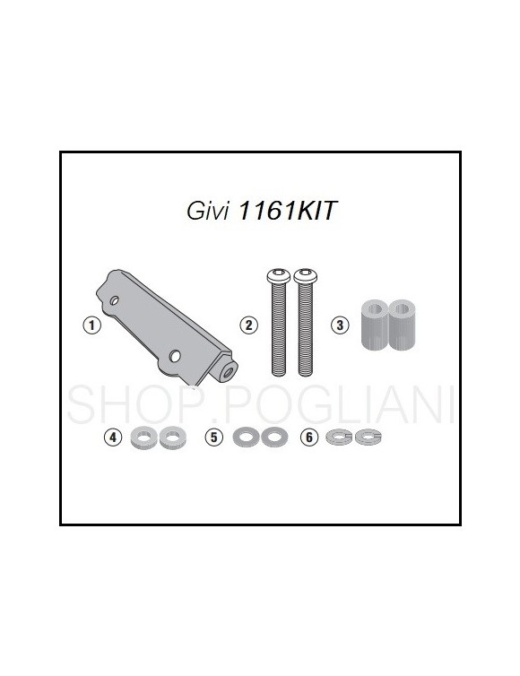 GIVI 1161KIT attachment fixing PLR1161/CAM without SR1161 HONDA AFRICA TWIN