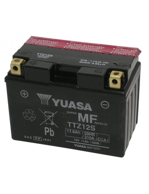 Motorcycle battery 12V/11.6AH Yuasa TTZ12S-BS sealed with acid accompanying