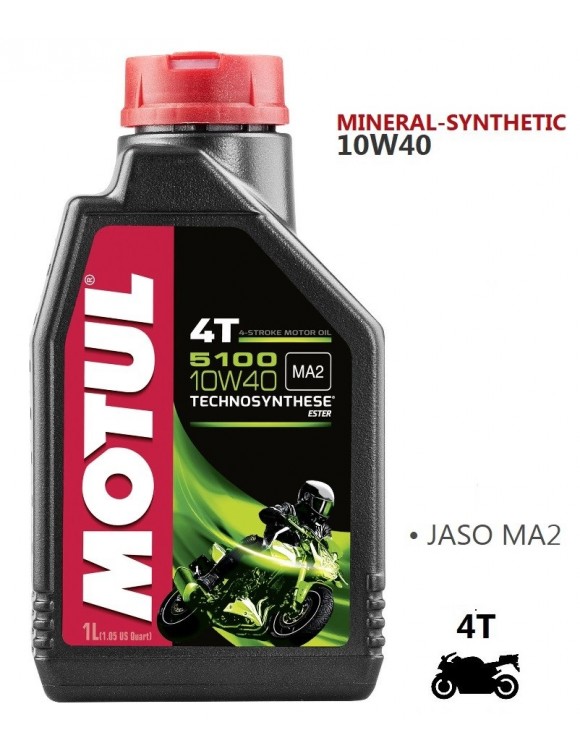 Motorcycle Lubricant Oil 4-stroke synthetic-mineral Motul 5100 4T 10W40