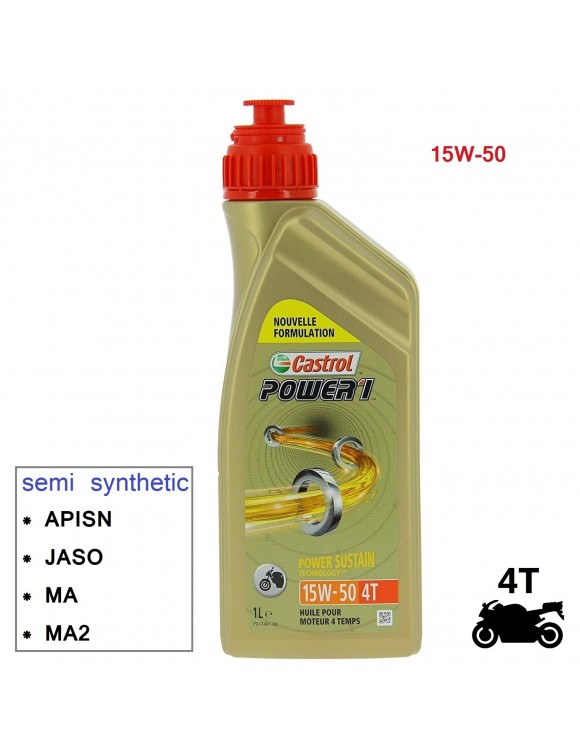 Castrol Power engine oil lubricant 1 4T VISCOSITY 15W-50 f. 1 liter