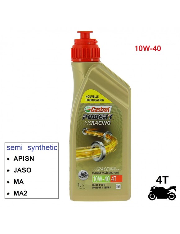 Castrol Power engine oil lubricant 1 4T VISCOSITY 10W-40 1 liter pack