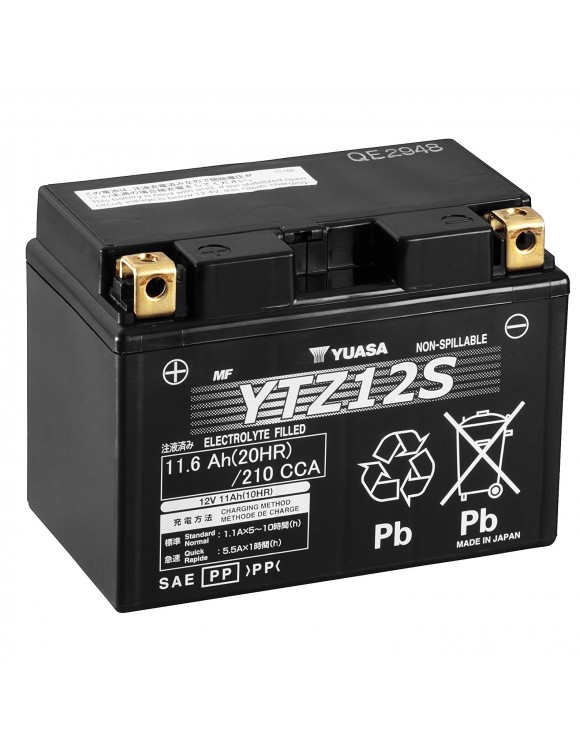 Motorcycle battery 12V/11.6AH Yuasa ytz12s sealed and activated BMW/Honda/Yamaha