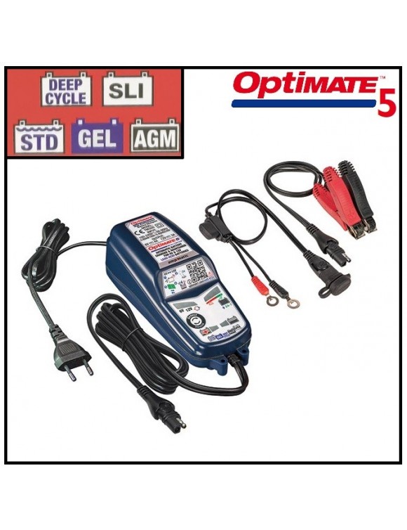 6V-12V Mantener Charger Optimate 5 Lead Motorcycle Batteries-Acid Universal