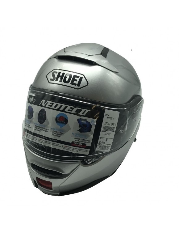 Motorcycle Motorcycle Helmet in AIM Shoei Neotec II Light Silver Silver