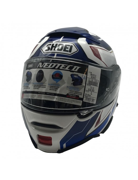 Aim Shoei Neotec II Respect TC-10 modular motorcycle helmet white glossy blue