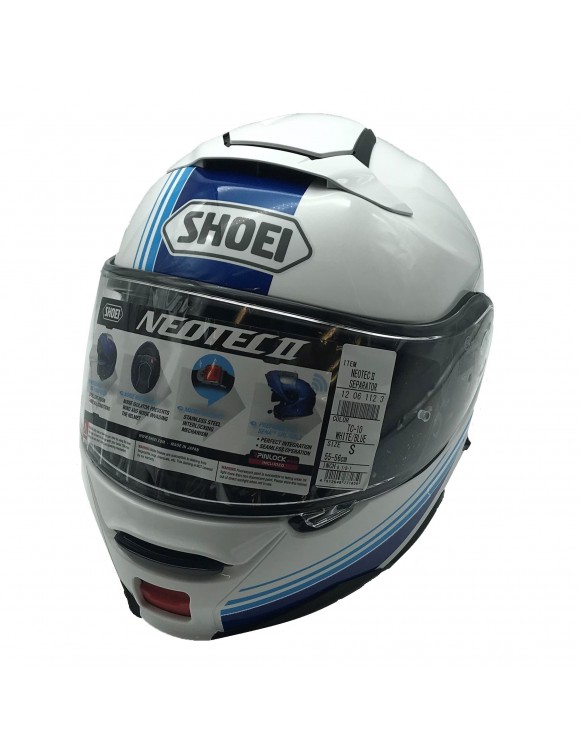 Modular Motorcycle Helmet in AIM Shoei Neotec II Separator TC-10 White/ Blue