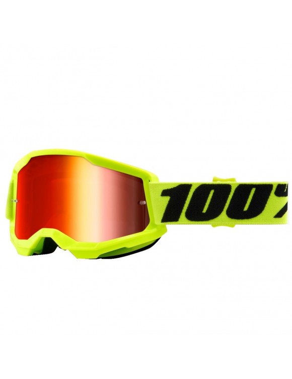 Goggles 100% layer glasses mask 2 yellow with red mirror lens