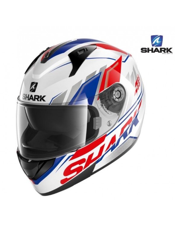 Casco moto integrale Shark Ridill1.2 phaz wbr bianco/rosso/blu lucido he0533ewbr