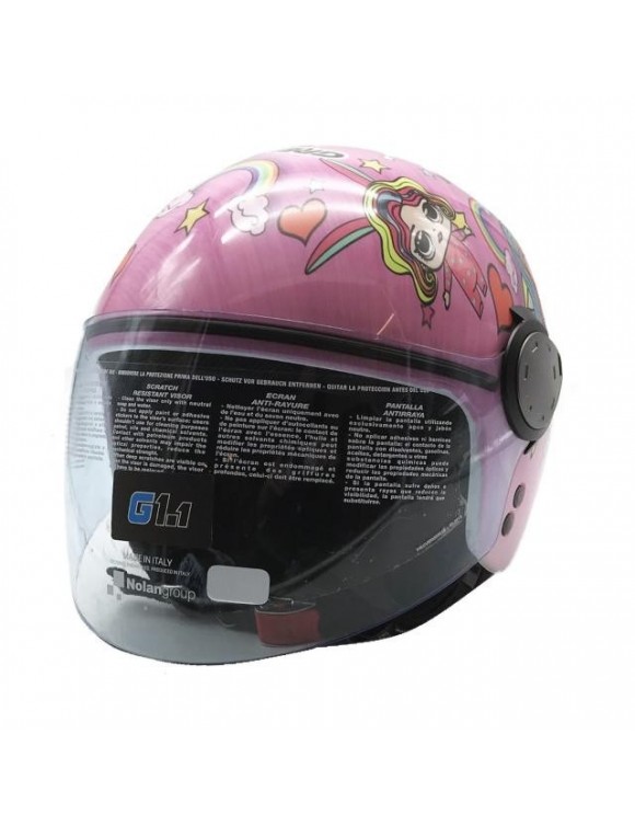Casco moto bambini policarbonato Grex g1.1 Artwork puppy pajamas 050 lucido