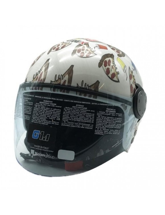 Casque moto Enfants Polycarbonate Grex G1.1 Artwork Party Pizza 053