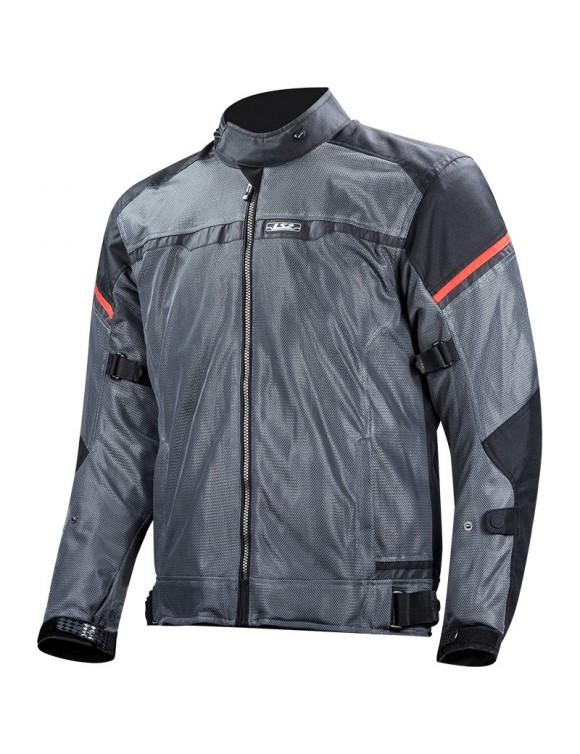 Veste moto d'été hommes LS2 Riva noir gris foncé rouge 64100S0112