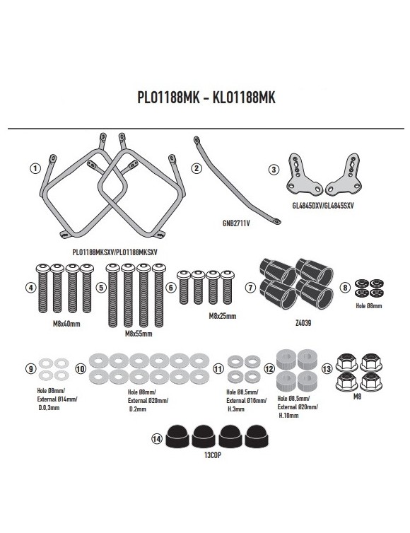 GIVI PLO1188MK Side Holder Kit Monokey Honda X-ADV 750(from 2021)