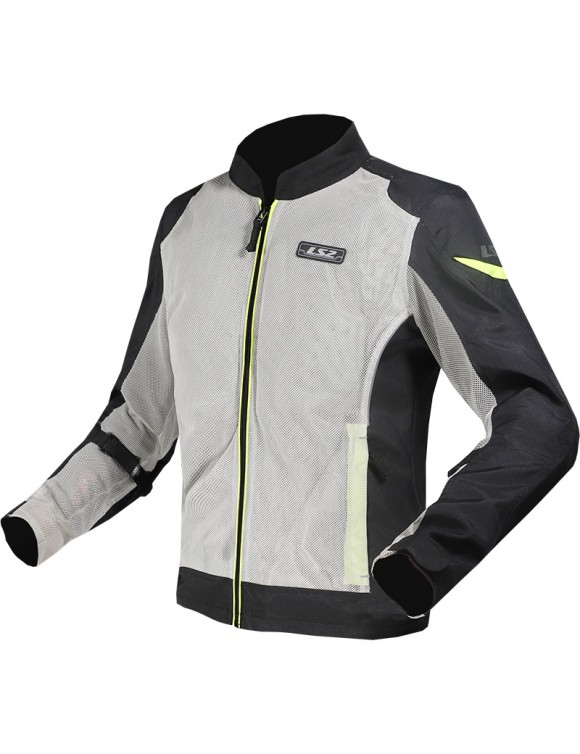 Veste moto masculine d'été en tissu respirant ls2 jaune gris noir aérien