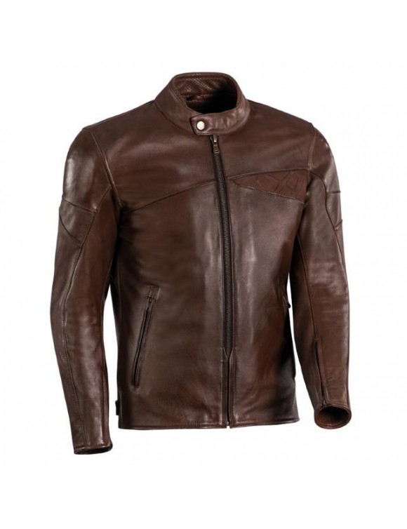 Giacca moto da uomo in pelle Ixon Cranky marrone 1002010536001