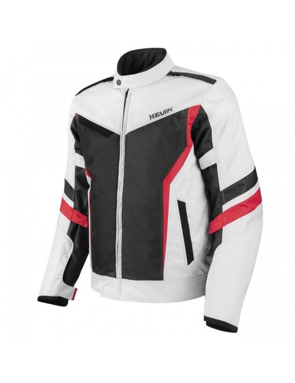 Hevik Vega Veste de moto d'hiver pour hommes glace gris / rouge HJS311mg