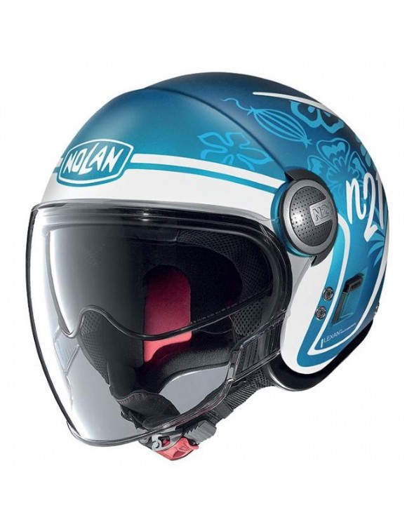 Casque de moto à réaction Polycarbonate Nolan N21 Visor Playa Flat Sapphire Bleu 88 Matte