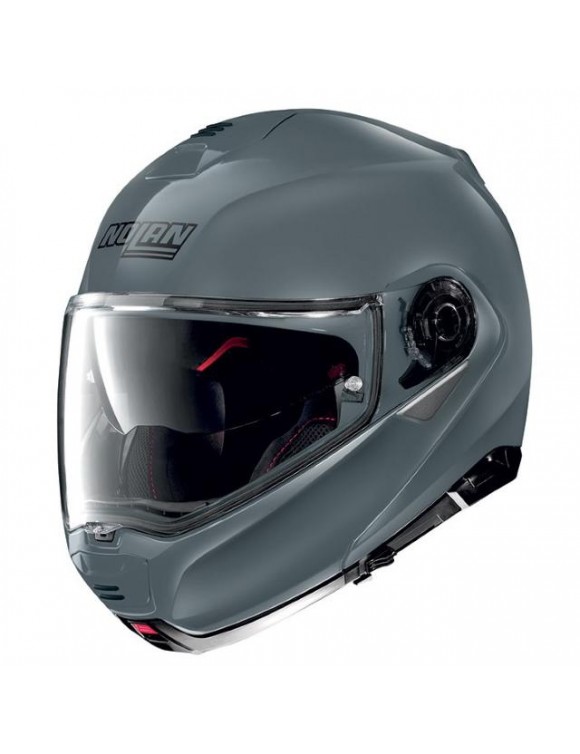 Casque de polycarbonate de moto modulaire, Nolan N100.5 Gray classique N-COM Grey 8 brillant