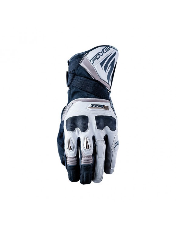 Gants de moto pour hommes d'hiver cinq sable TFX2 WP / marron, tissu / cuir