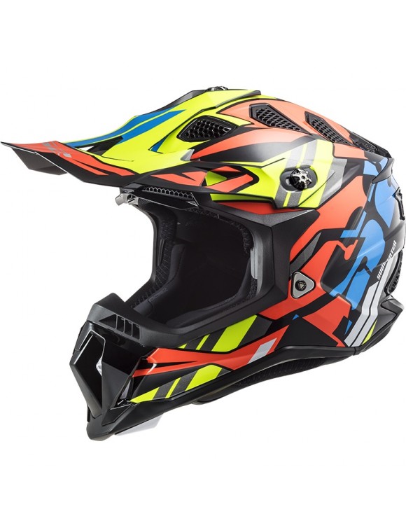 Casque moto Cross LS2 MX700 Subverter Evo Rascal Black Fluo Orange
