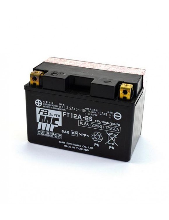 Motorcycle Battery 12V/10AH - Furukawa FT12A-BS, Aprilia/Kawasaki/Kymco/Piaggio/Suzuki/Sym