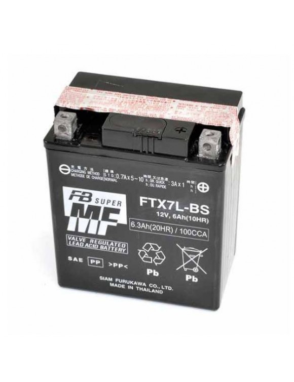 Motorcycle Battery 12V/6AH - Furukawa FTX7L-BS, Aprilia/Benelli/Derbi/Honda/Kawasaki/Piaggio