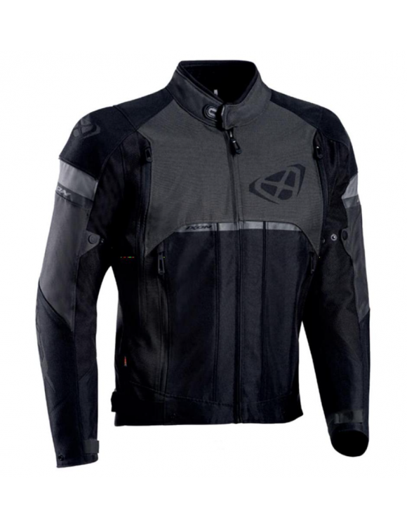 Blouson moto homme ripstop 4 saisons Ixon Allroad noir/gris
