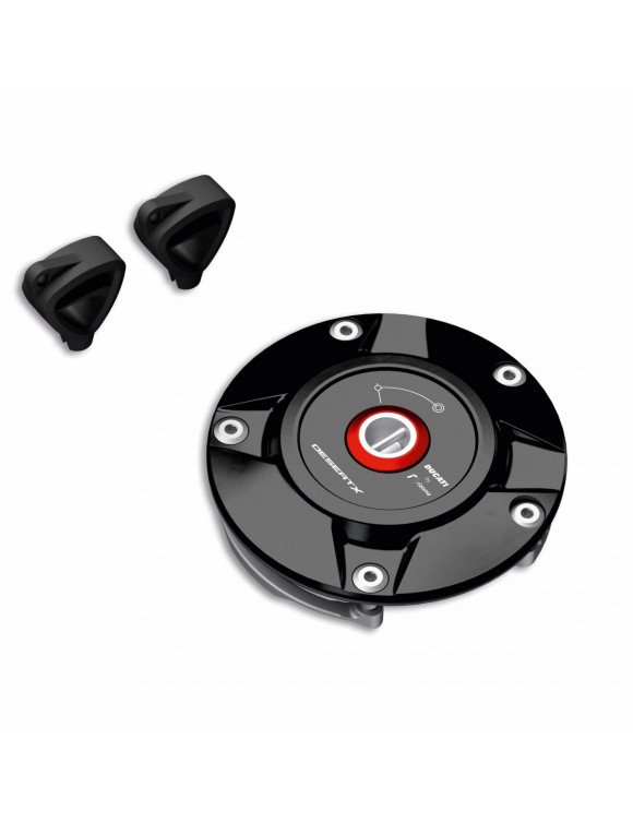 Tankdeckel aus Aluminium, schwarz, Original 97780141AA, Ducati Desert - 1 Tankdeckel aus Aluminium, schwarz, Original 97780141AA, Ducati Desert - 1
