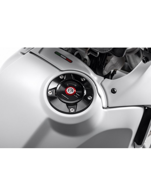 Tankdeckel aus Aluminium, schwarz, Original 97780141AA, Ducati Desert - 2 Tankdeckel aus Aluminium, schwarz, Original 97780141AA, Ducati Desert - 2