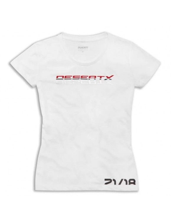 T-Shirt da Donna Originale Ducati Logo Desert-X White 98770576