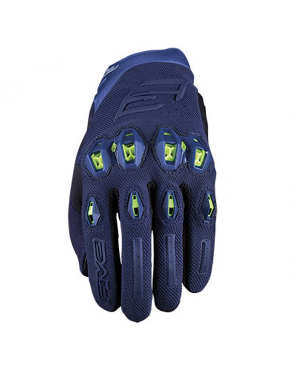 Five Stunt Evo 2 Summer Men's Motorcycle Gloves Night Blue/Fluo Yellow 81296