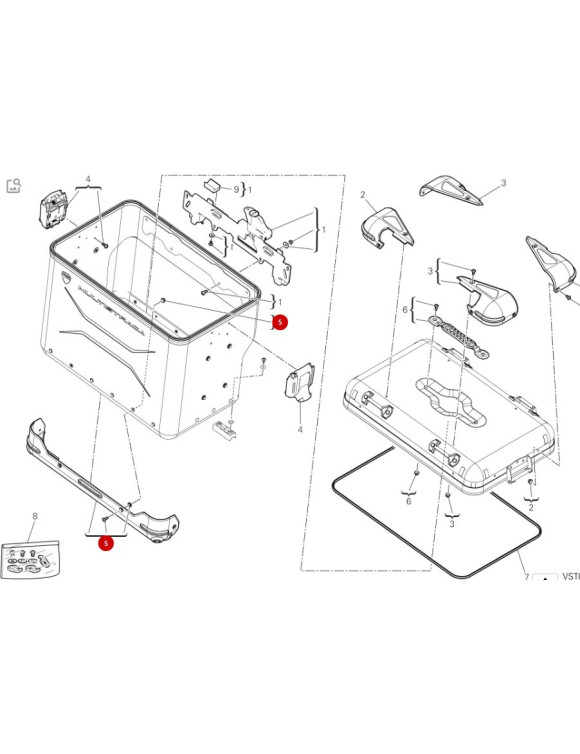 Protección inferior de maletas laterales, 8291G661A, Multistrada 1200-1260 Enduro Touring - 2