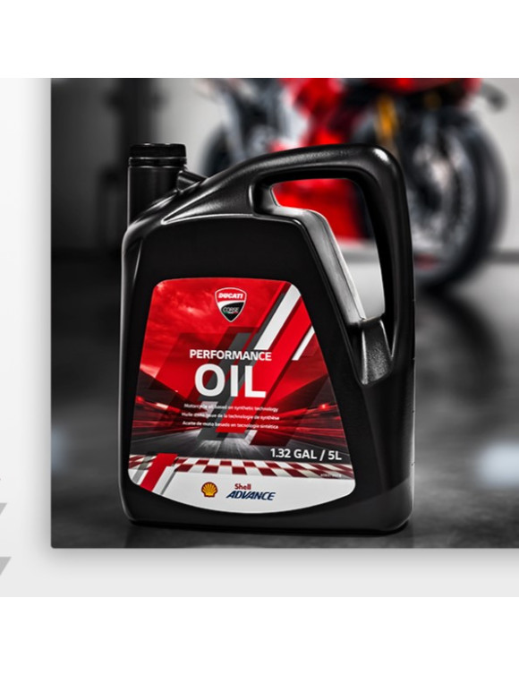 Olio Shell 5L Lubrificante per Motori Ducati V4 Desmosedici Stradale (PANIGALE V4 R / V4 SP)