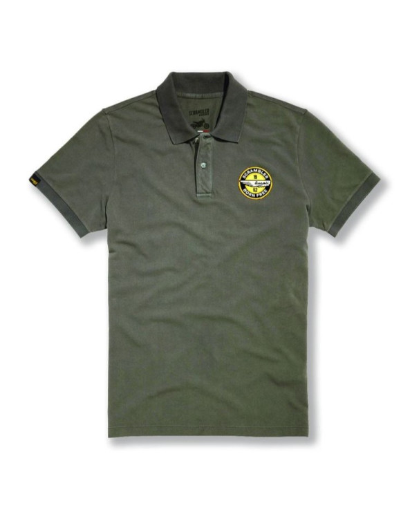 Polo de hombre original Ducati Joyride Scrambler SCR verde militar 98769442 - 1