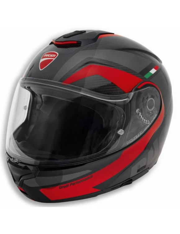 Original Ducati Horizon V3 Modular Motorcycle Helmet Black/Red Glossy 98108807