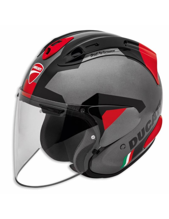 Original Ducati D-Attitude V2 Black/Red Motorcycle Jet Helmet 98108513