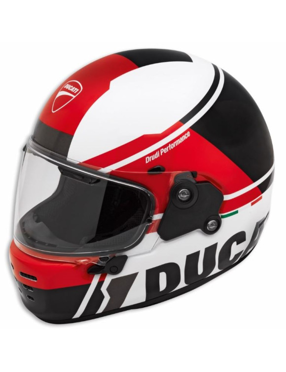 Casco de moto integral original Ducati Theme V2 blanco/rojo 98108531