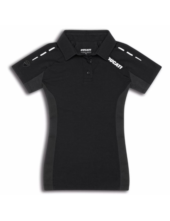 T-Shirt Polo da Donna Originale Ducati Reflex Attitude 2.0 Black 98770556