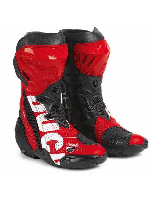 Botas de carreras unisex originales Ducati Corse V6 Air Negro/Rojo 9810854