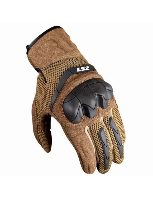 LS2 Kubra Brown Men's Summer Motorcycle Gloves 70210S0164