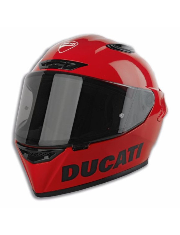 Casco de moto integral rojo con logo original Ducati 98108836