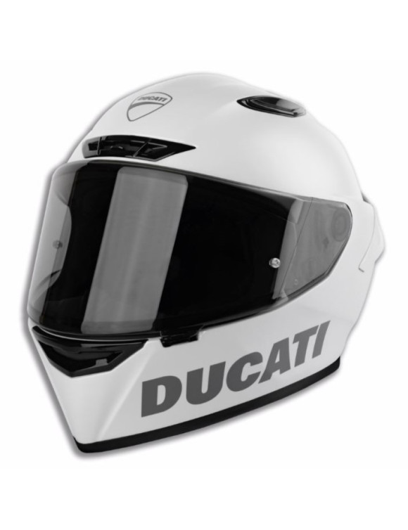Casque de moto intégral blanc avec logo Ducati d'origine 98108832