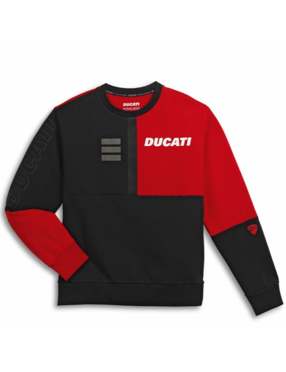 Sweat-shirt à col rond Ducati Explorer noir/rouge pour hommes 98770955