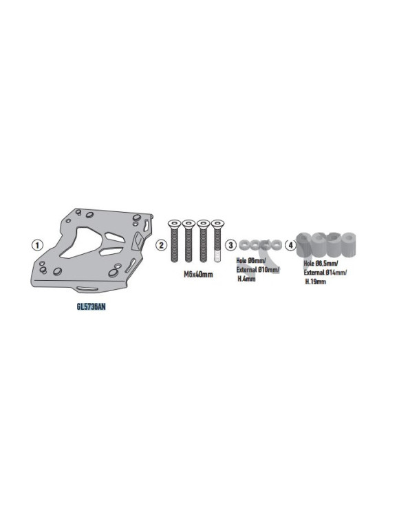 Kit Portapacchi, Nero, Givi SRA5143 per Baule Monokey, BMW R 1300 GS