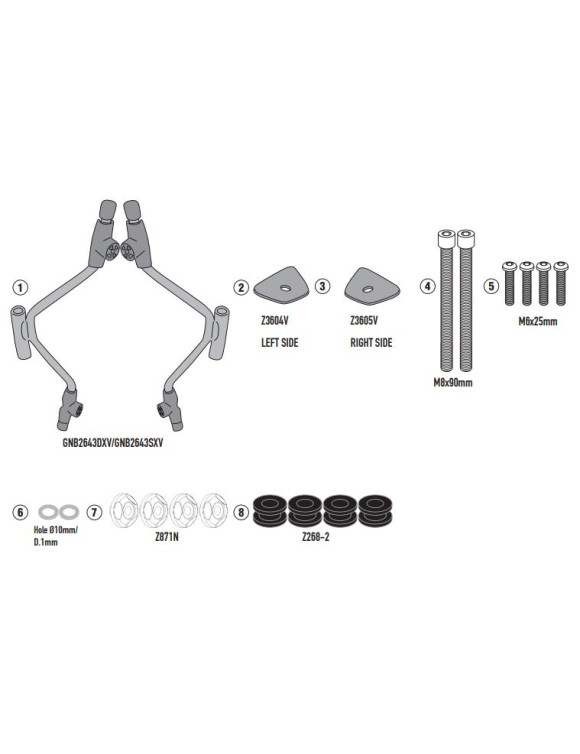 GIVI A5616A attachment kit windscreen 5616a piaggio beverly 300 hpe(from 2021)